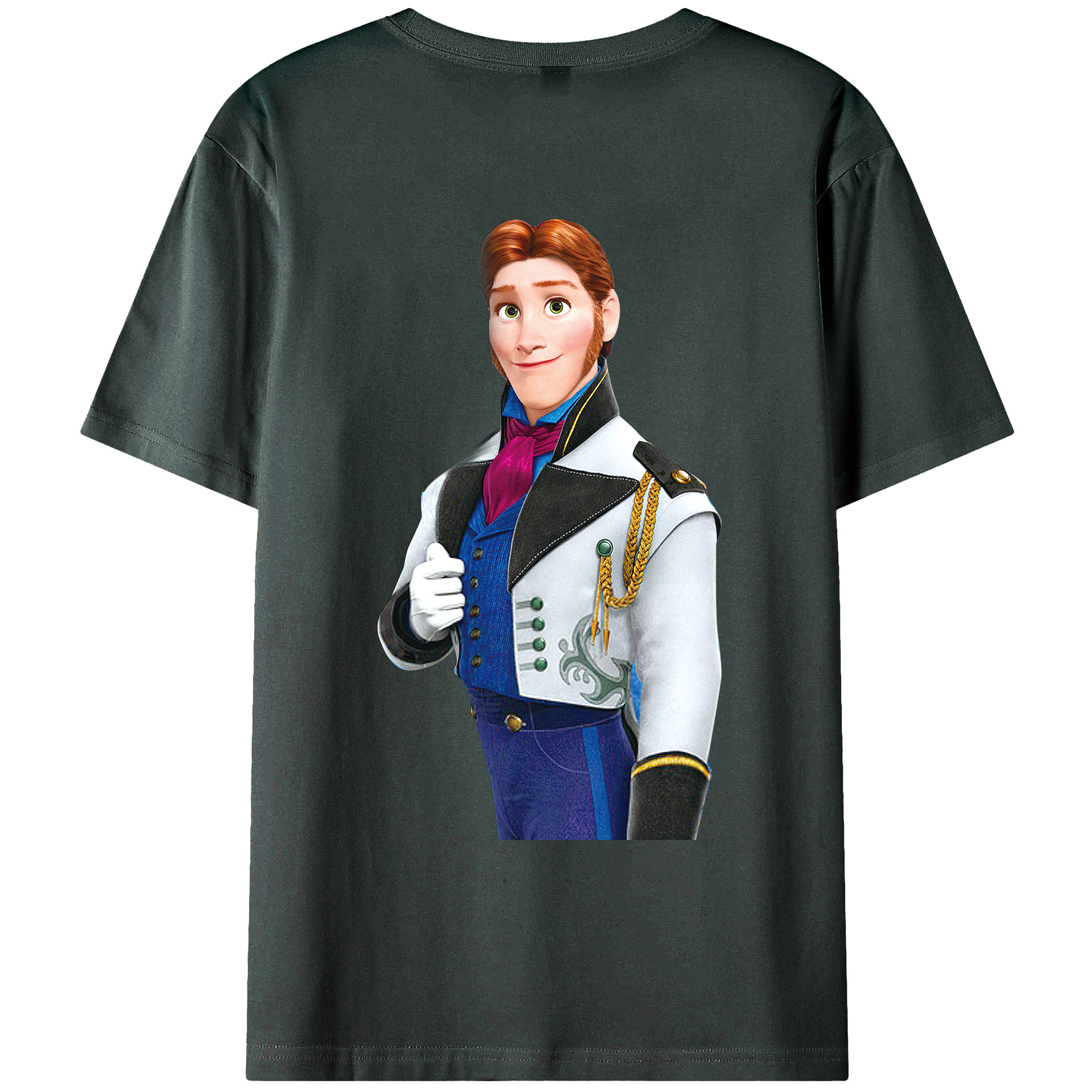 （画像用） アナと雪の女王 アンナ エルサ Frozen Anna Elsa 綿100％ メンズ半袖Tシャツ（バックプリント） 通気性